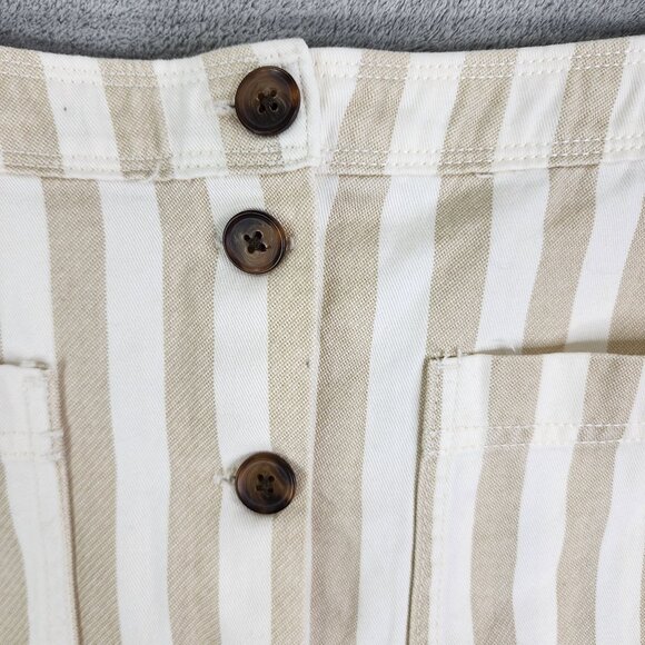 Women's Old Navy Beige & White Striped Button-Front Skirt Size 2 - Picture 3 of 9